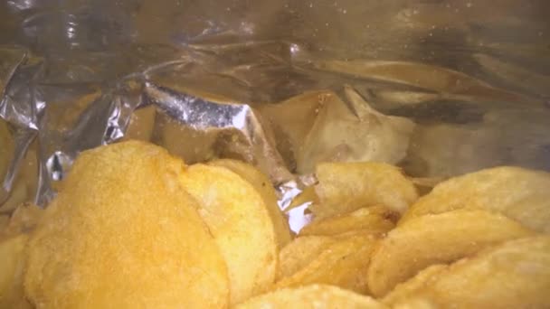 Dans Sac Chips Pack Ouvert Délicieux Chips Pommes Terre Goût — Video