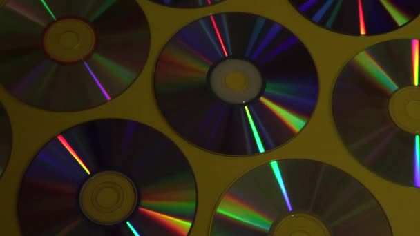 Vintage Veya Dvd Disk Arka Plan Eski Daire Diskler Veri — Stok video