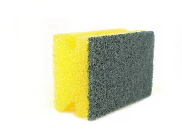 Cleaning Dish Washing Sponge Side White Background — Stock Photo, Image