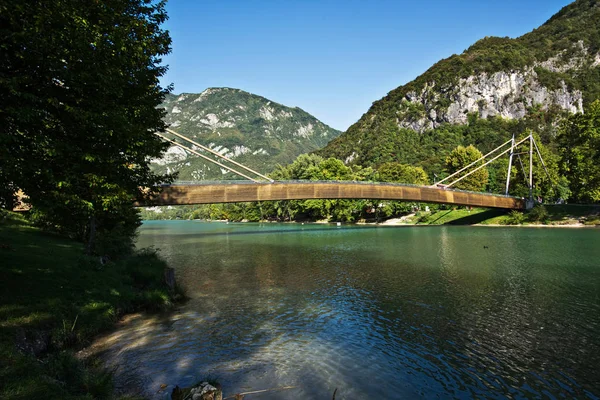 Vista Lago Alpino Cavazzo Imagem De Stock