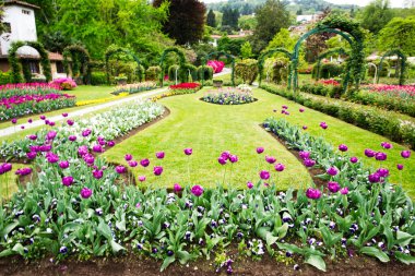 Büyük park ve güzel çiçekler, Lago Maggiore