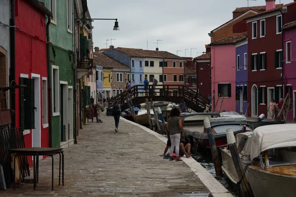 Vista Las Coloridas Casas Isla Burano Venecia Italia — Foto de Stock