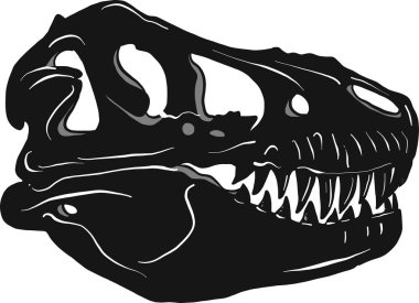 Grafiksel tyrannosaur kafatası, vektör çizimi
