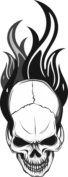 Skull Fire Flames Vector — Stock Vector