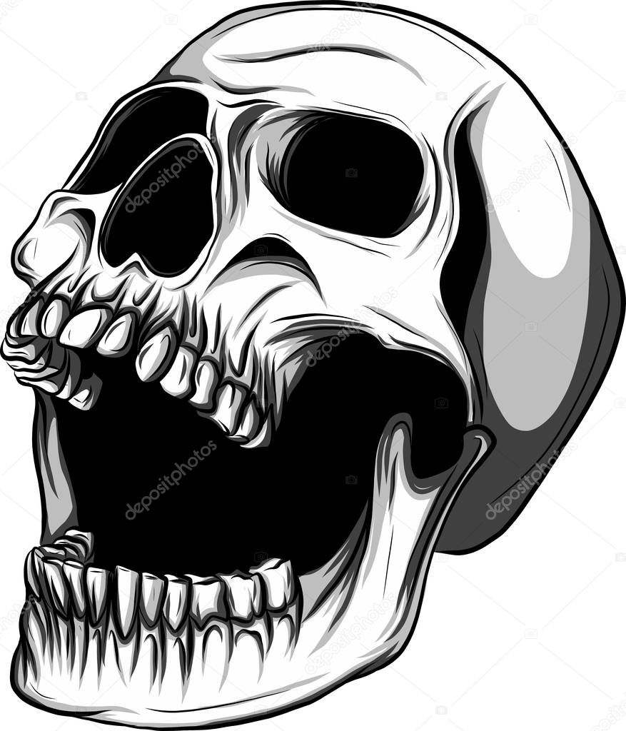 Skull Vector illustration, Collection Of Hand Drawn Skulls, Hard Core Skull Art