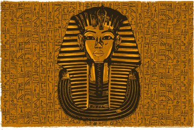 king tutankhamen egyptian death mask clipart