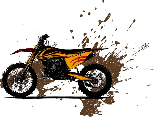 Motocross Rider Montar Moto Motocross — Vector de stock