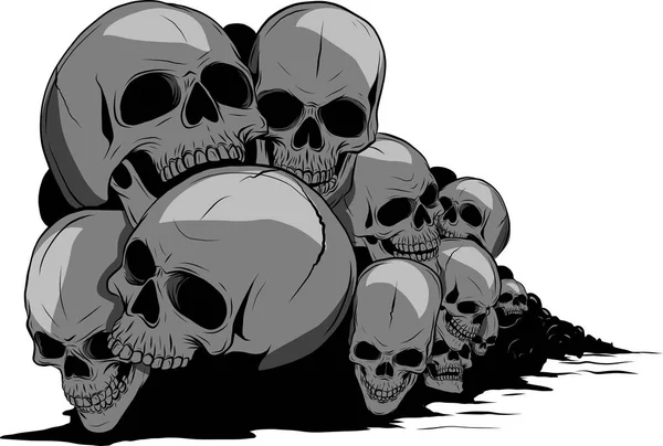 Crâne Croisés Crânes Humains Crânes Faible Profondeur Champ — Image vectorielle