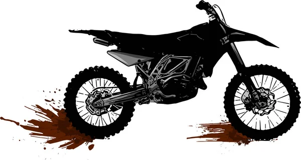 Motocross Rider Montar Moto Motocross — Vector de stock