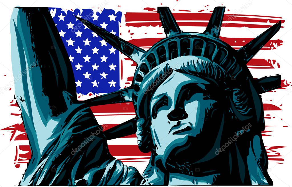 The Liberty Statue Icon Illustration