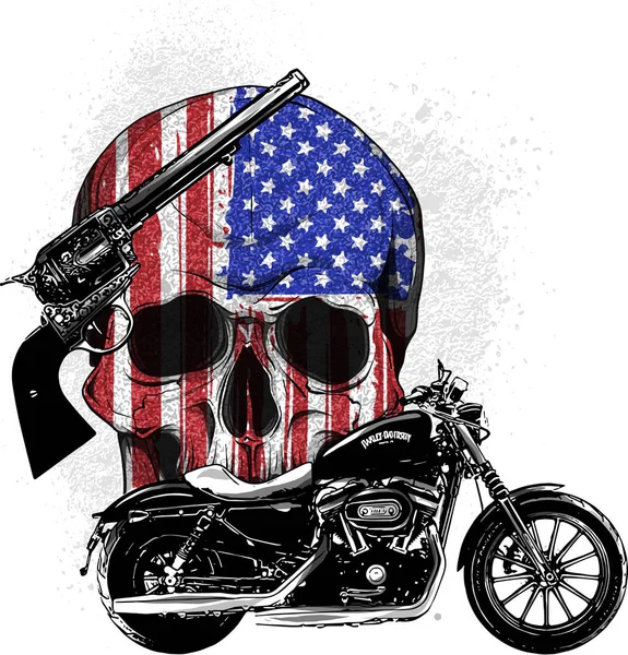 Bandera América Pintada Cráneo —  Fotos de Stock