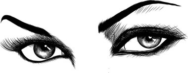 Makyajlı güzel kadın gözleri