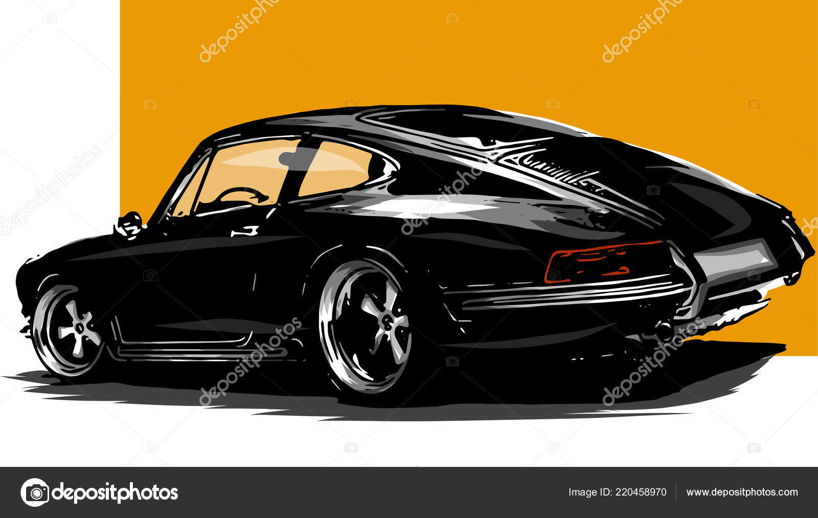 European Classic Sports Car Silhouettes Outlines Contours Your Logo Stock Vector Image By C Deanzangir Gmail Com 220458970