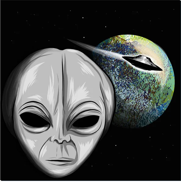 Инопланетянин Смотрящий Землю Иллюстрация — стоковое фото