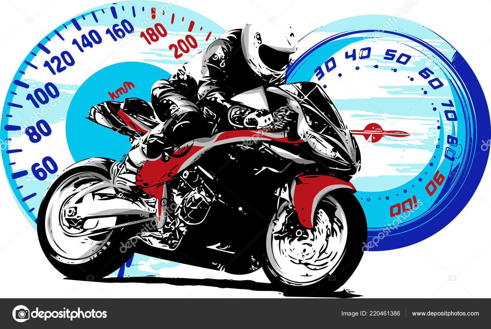 Motorbiker estilizado ilustração stock. Ilustração de motocicleta