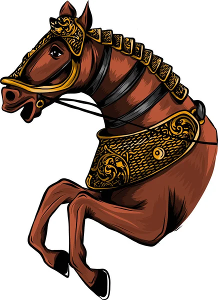 Силуэт Иллюстрации Бегущей Лошади — стоковый вектор