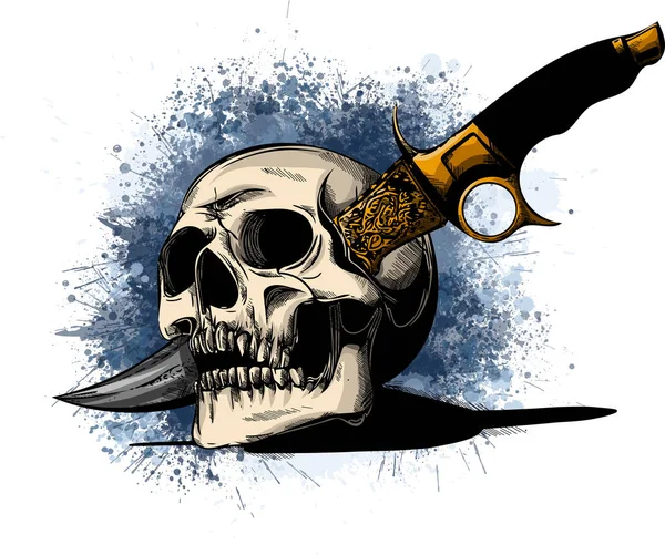Illustration Skull Knife — Stock Photo, Image