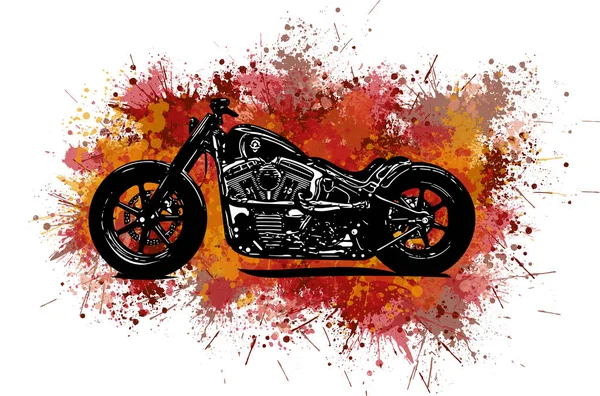 Watercolor Colorful Motorcycle Isolated White — Stock Photo, Image