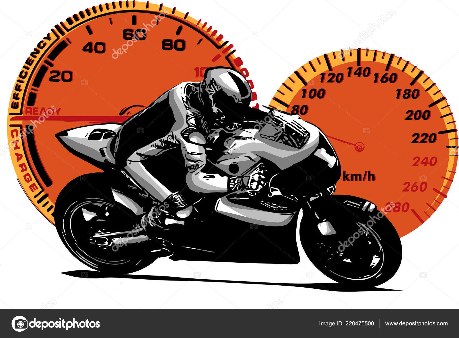 Motorbiker estilizado ilustração stock. Ilustração de motocicleta