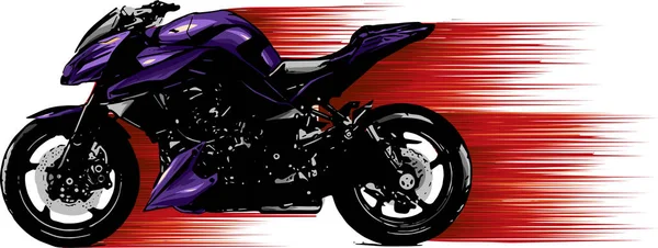 Artista Estilizado Motociclista Movimiento Ilustración — Vector de stock