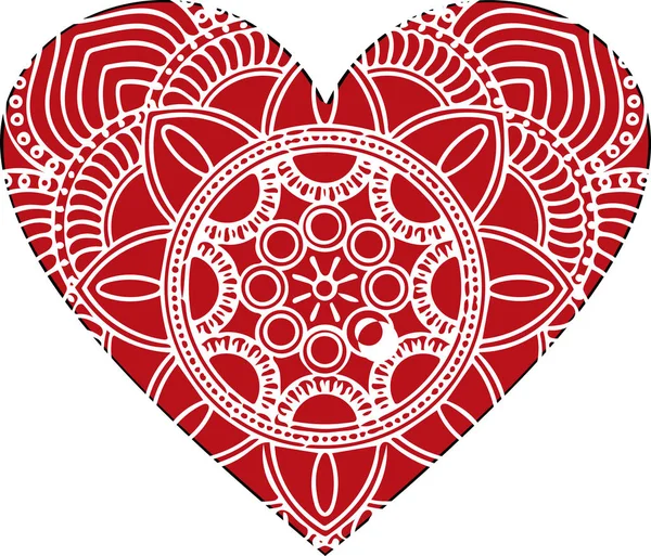 Ornate Vector Heart Victorian Style Elegant Element Logo Design Lace — Stock Vector