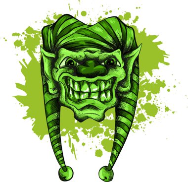 Beyaz arkaplanda soytarı kafatası izole