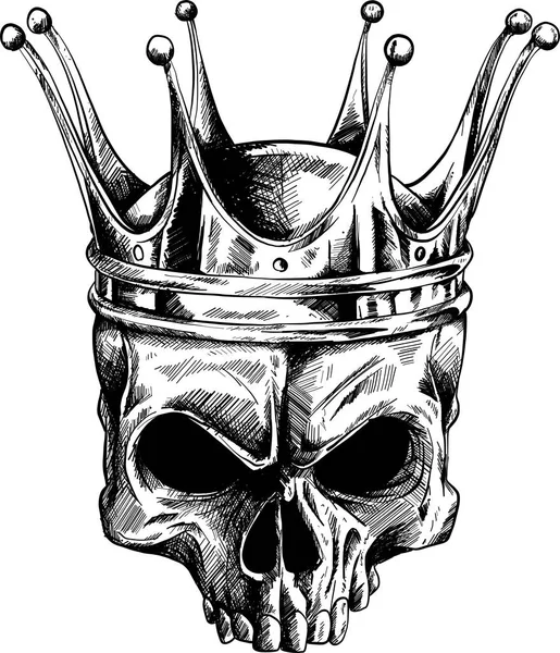 Illustration Skull Crown Beard Isolated White Background — Stock Photo, Image