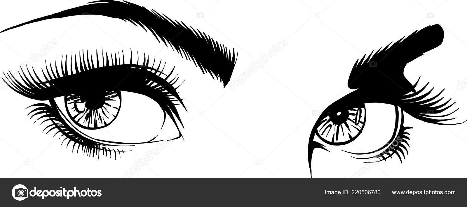 Download Beautiful Women Eyes Make — Stock Vector © deanzangir@gmail.com #220506780