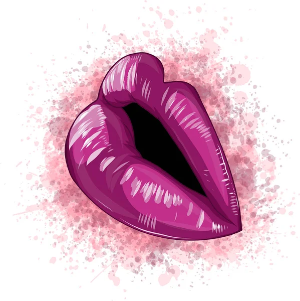 Lippen Lippenform Rote Frauen Kuss Mouth Valentines Muttertag Logo Love — Stockvektor