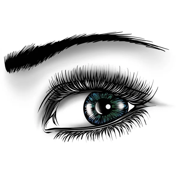 Mulheres Bonitas Olhos Com Maquiagem — Fotografia de Stock