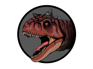 çizgi film dinozor carnotaurus illüstrasyon çekmek