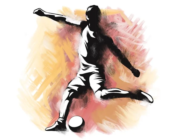 Soccer Player Kicking Ball Illustration — Stock Photo, Image