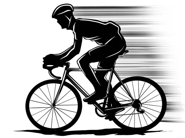 Silhouette Cyclist Male Illustration — Stock Photo, Image