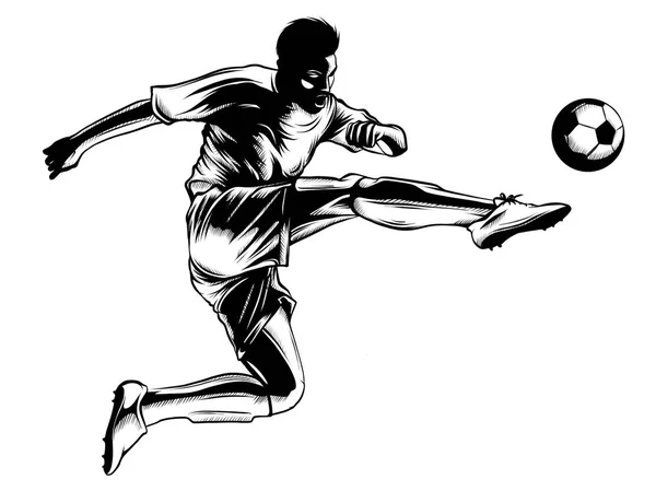Kopanie Piłki Nożnej Gracz Ilustracja — Zdjęcie stockowe