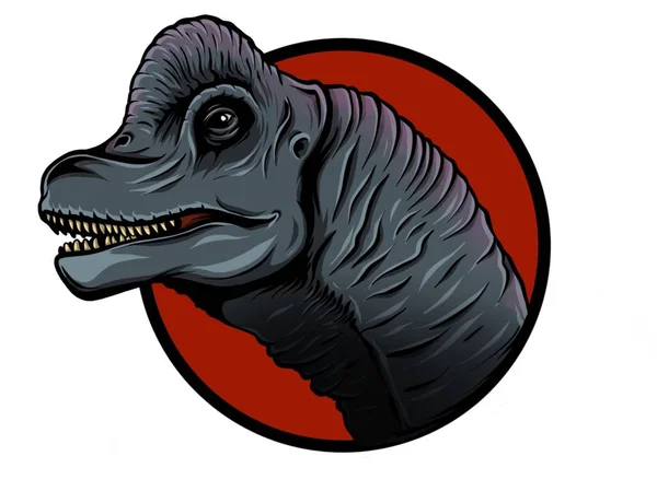 Sevimli Çizgi Dinozor Beyaz Arka Plan Üzerinde Illustration Brachiosaurus Şirin — Stok fotoğraf
