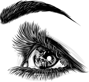 Makyajlı güzel kadın gözleri