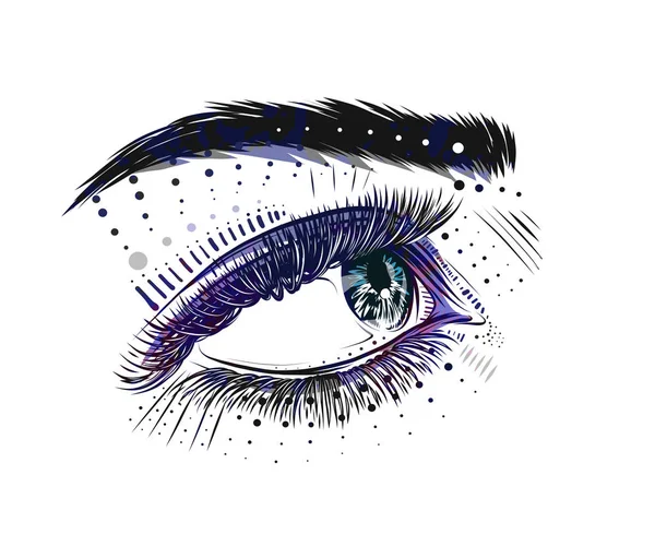 Makyajlı Güzel Kadın Gözleri — Stok Vektör
