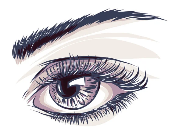 Beautiful Women Eyes Make — Stock Vector