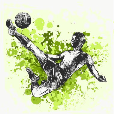Futbol oyuncu tekme topu. illüstrasyon