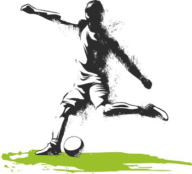 Futbol oyuncu tekme topu. illüstrasyon