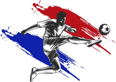 Futbol oyuncu tekme topu. illüstrasyon