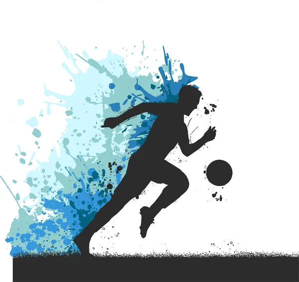 Jogador Futebol Chutando Bola Ilustração —  Vetores de Stock