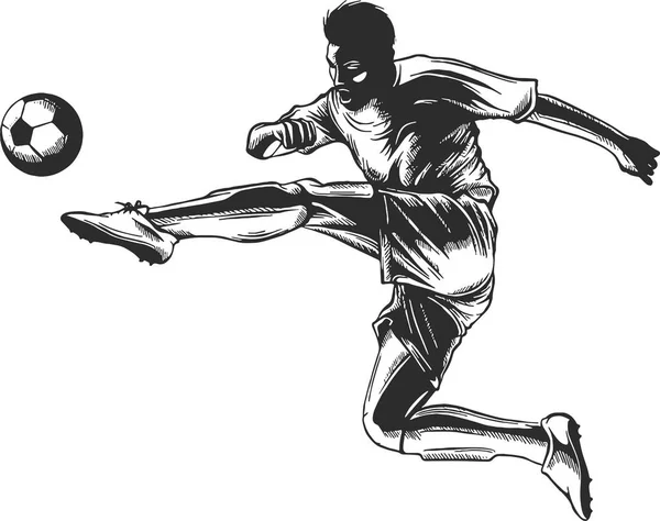 Soccer Player Kicking Ball Illustration — Stock Vector