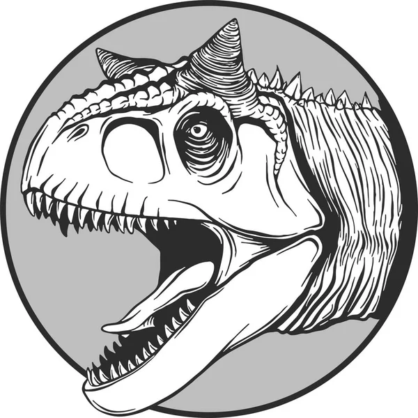 Sketsa Dinosaurus Dalam Ilusi Vektor - Stok Vektor