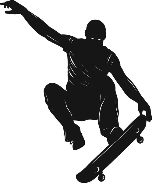 Skateboarder Melakukan Trik Melompat Rendah Vektor Poli Ilustrasi - Stok Vektor