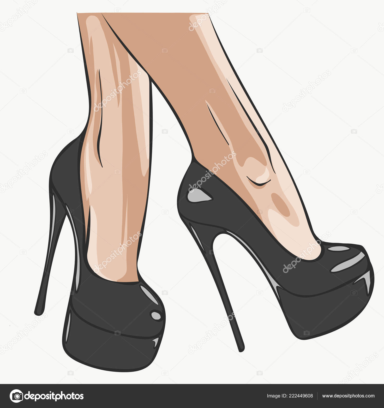Children's coloring book for girls. Female legs in a pose. Shoes stilettos, high  heels 28338712 Vector Art at Vecteezy
