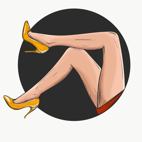 Filles Vectorielles Talons Hauts Illustration Mode Jambes Féminines Dans Les — Image vectorielle