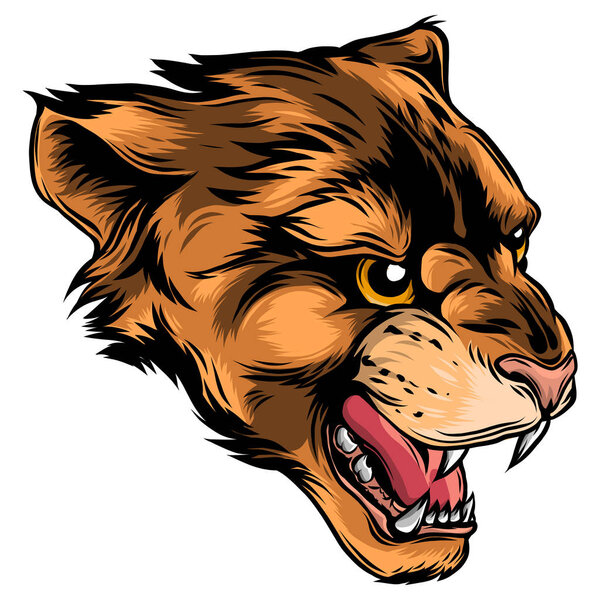 Cougar Panther Mascot Head Vector Graphic