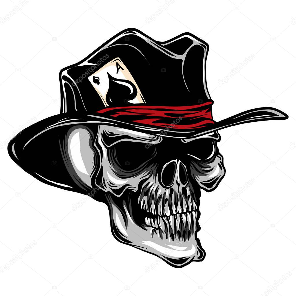 Skull Top Hat Ace Spades — Stock Vector © deanzangir@gmail.com #223380878
