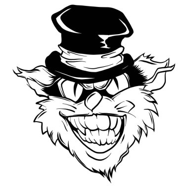 vektör kedi dövme siyah beyaz